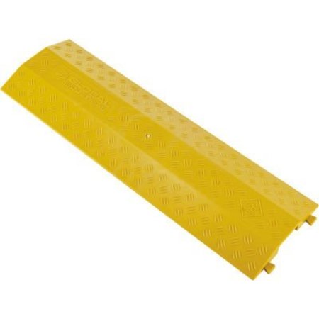 GEC Global Industrial 1-Channel Drop Over Cable Protector, 18,000 lbs. Capacity, Yellow 670624